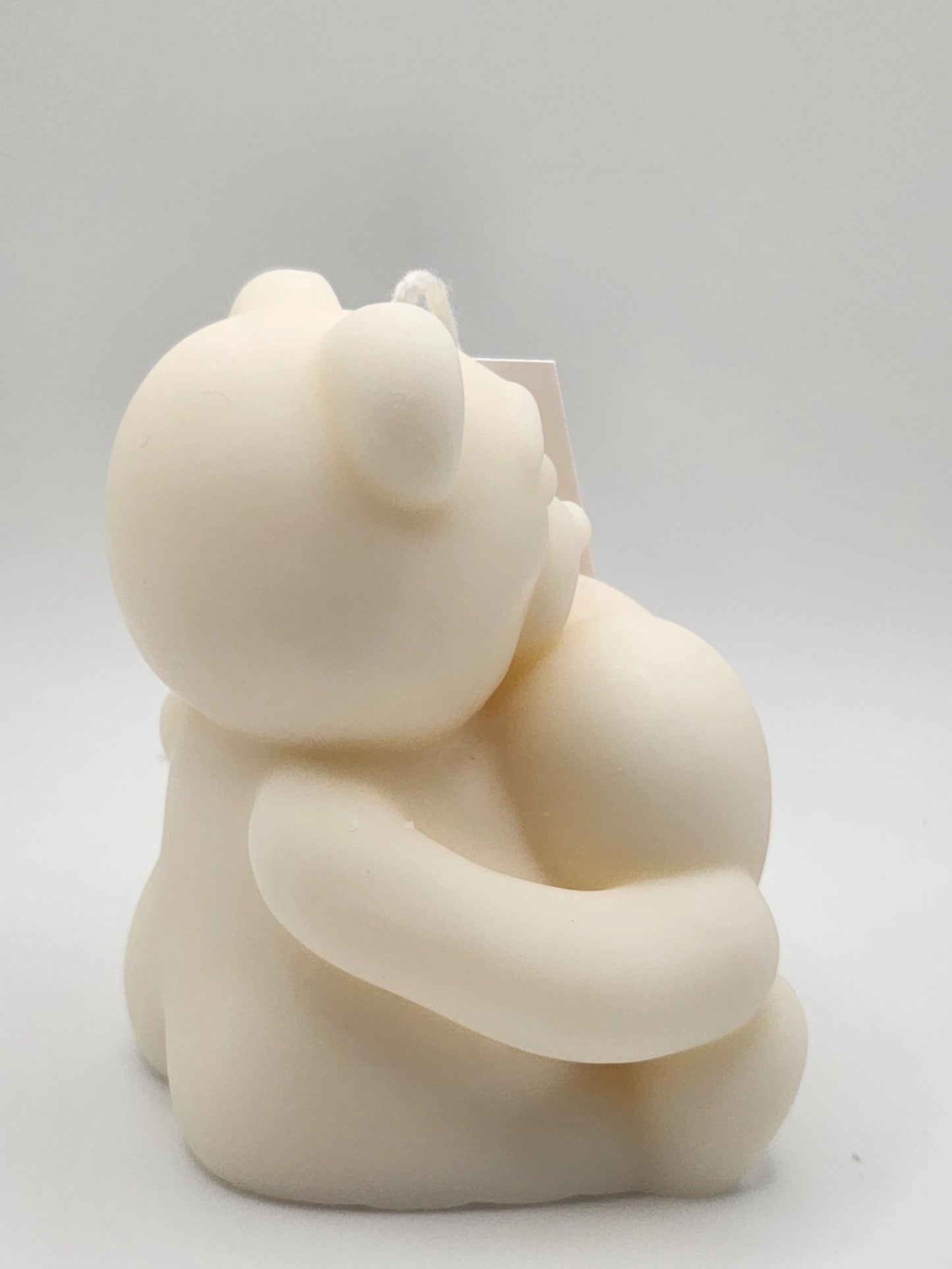 Sitting Bear With Heart Candle