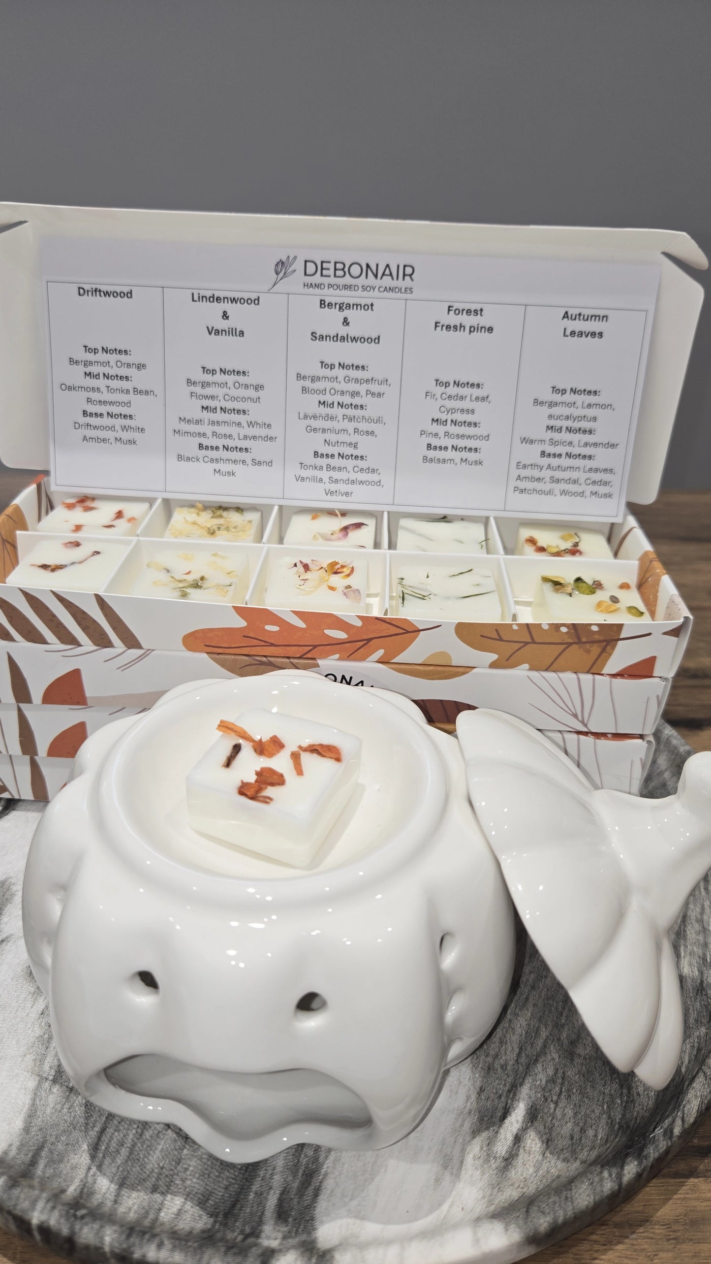 White Ceramic Pumpkin Fragrance Burner for Oils & Wax Melts - Autumn Home Fragrance