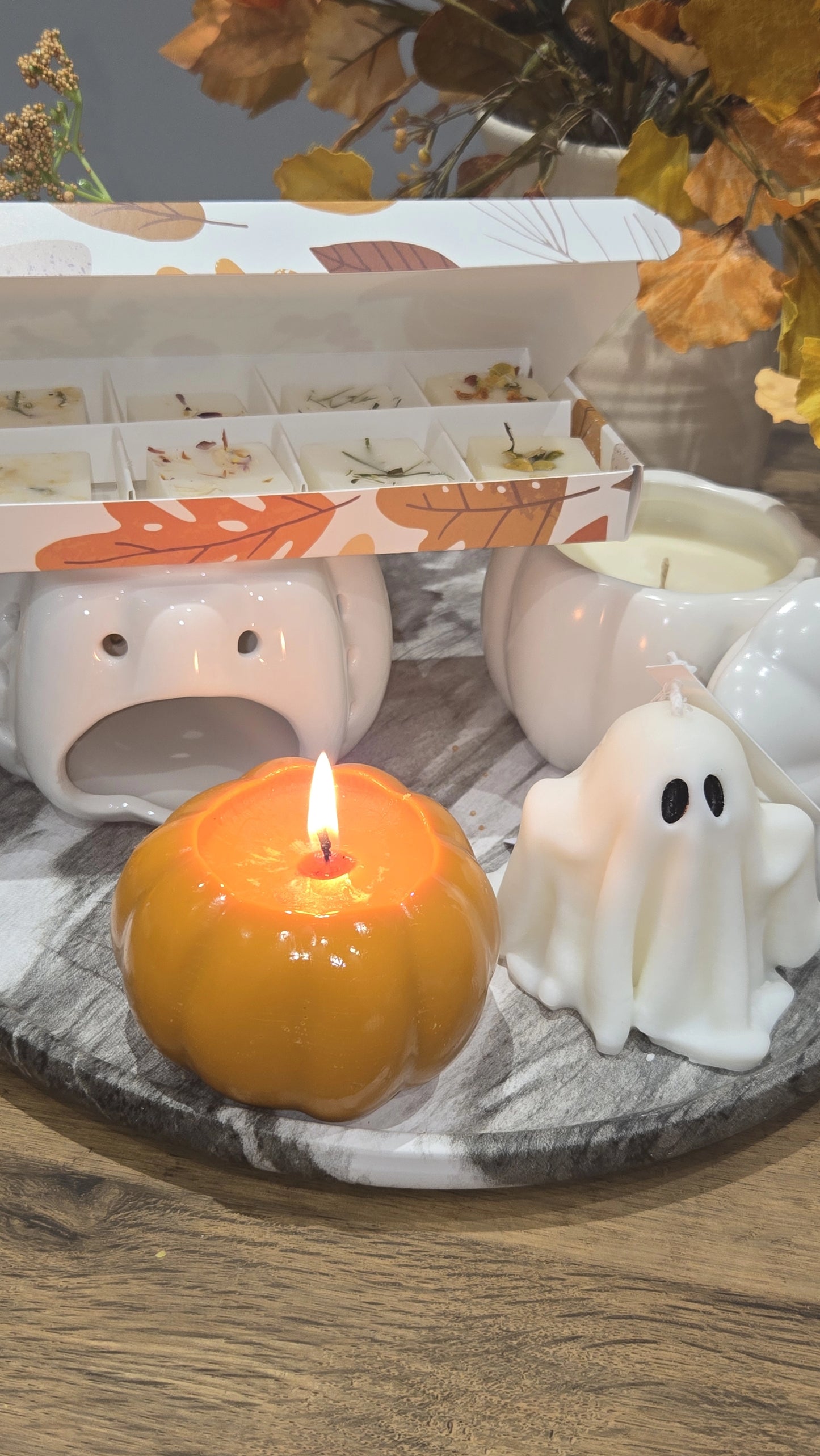Halloween Ghost Ornament Candle - Hand-Poured Soy Wax