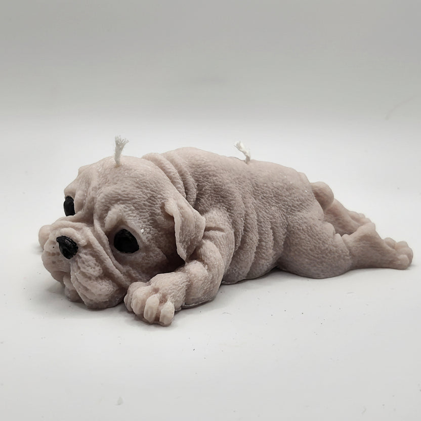 Boxer Dog Lying Candle