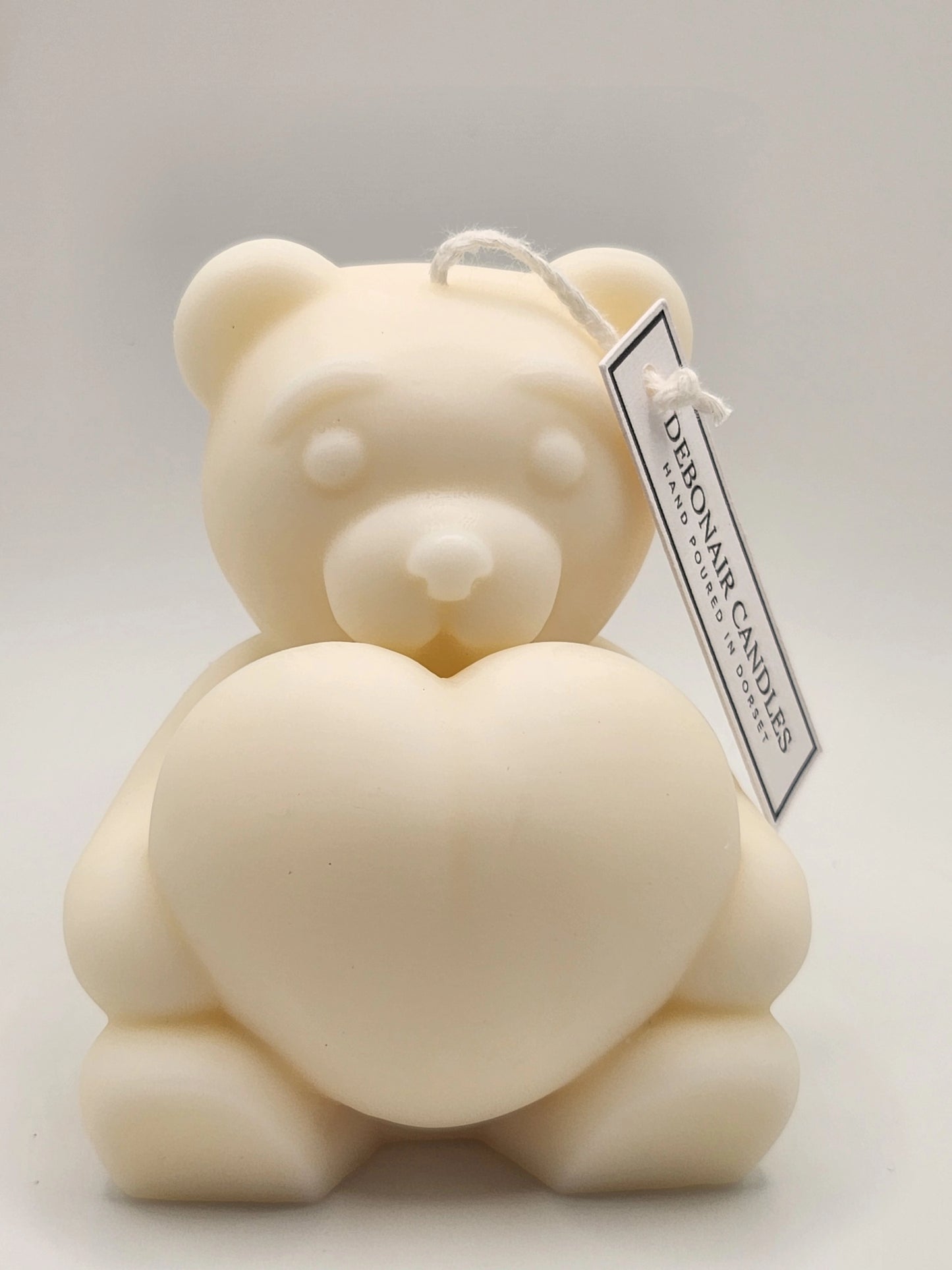 Sitting Bear With Heart Candle