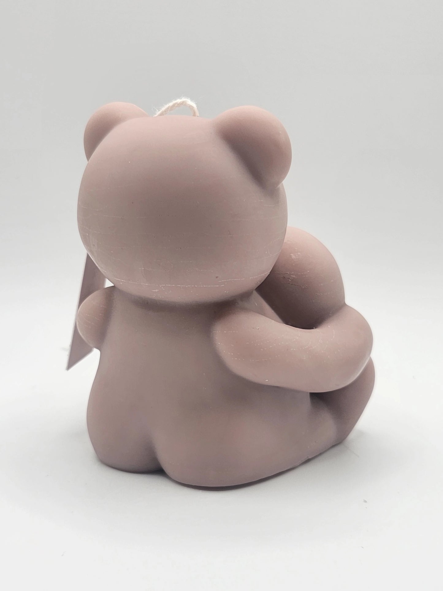 Sitting Bear With Heart Candle