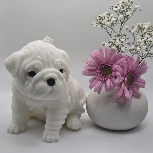 English Bulldog Large Candle