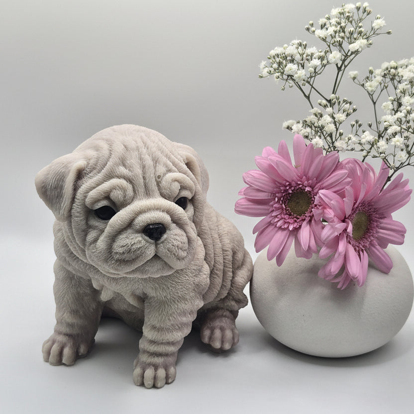 English Bulldog Large Candle